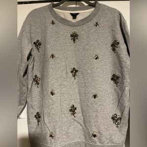 JCrew | Embellished Gray Sweatshirt